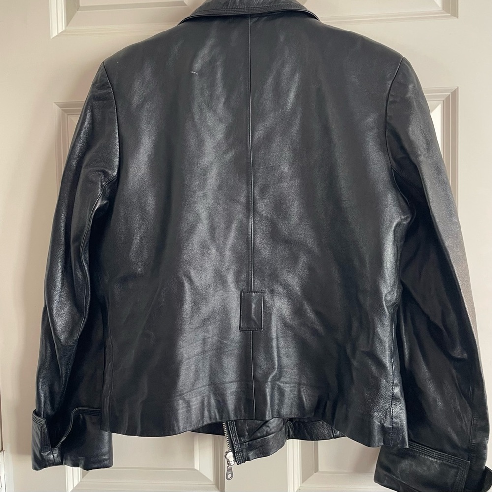 Wilsons Leather Pelle Studio Black Moto Jacket Vintage Y2K Quilt Lining 80’s - Picture 5 of 15